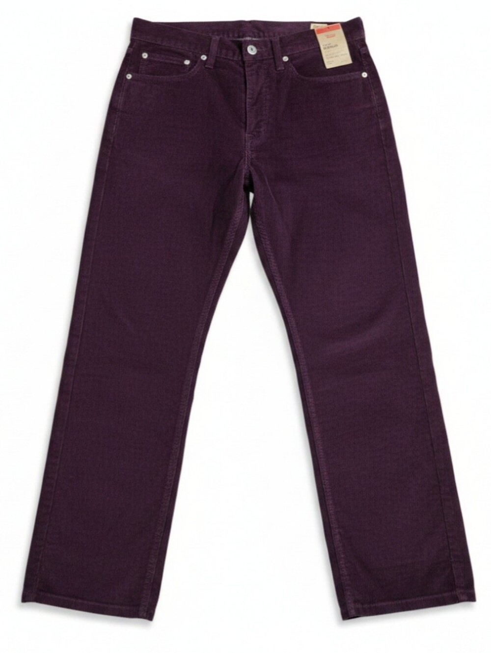 NWT Men's Levi's 505 Regular Fit Corduroy Pants in a Deep Burgundy Size W34XL32